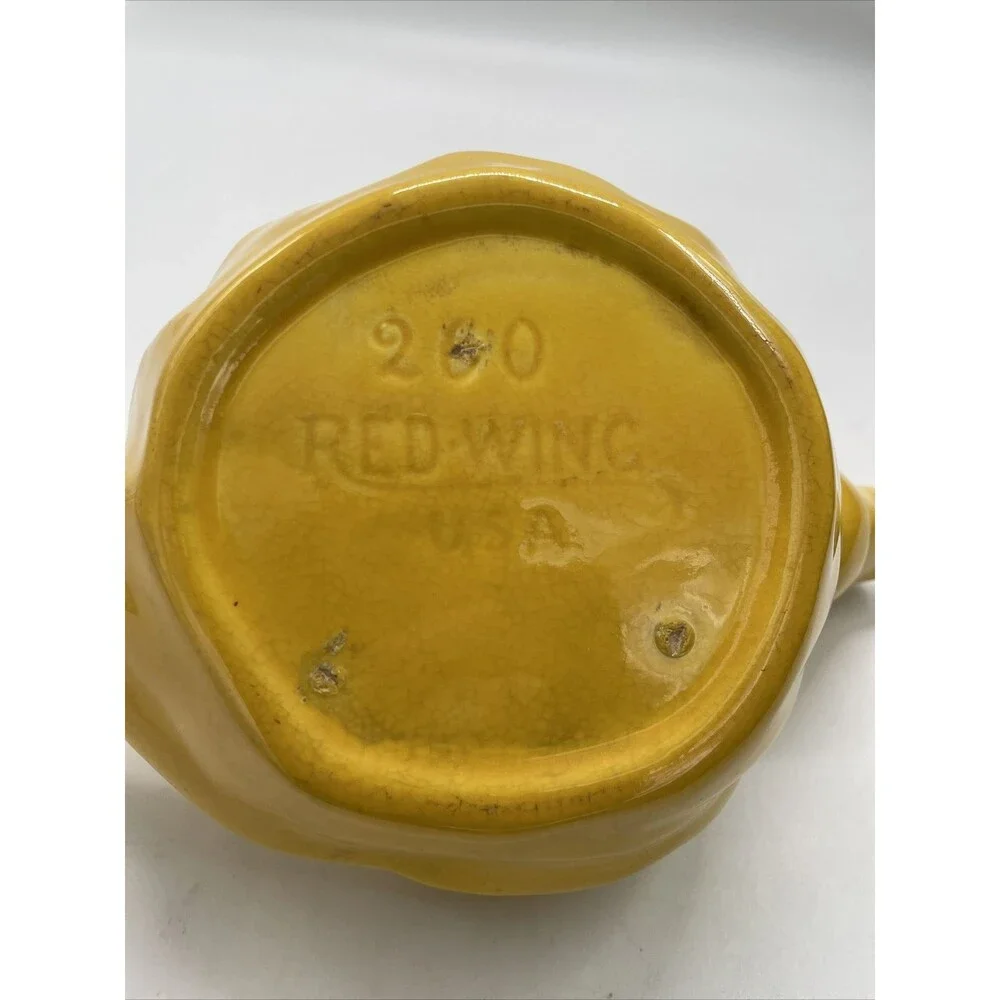 Red Wing Pottery Yellow Kateina Dutch Girl Tea Pot #260 Original Vintage NO LID